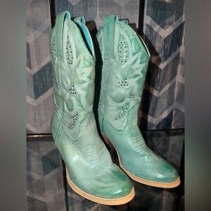 Lulus Very Volatile Women's Teal Heeled Boots